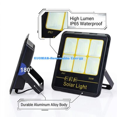 300W LED Solarna Lampa Powodziowa IP65 Wodoodporna 15000LM Wysoki Strumień Świetlny z Aluminiową Obudową do Oświetlenia Zewnętrznego