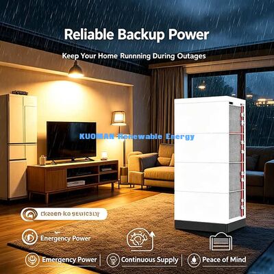 Modular Vertical Stack 51.2V Battery No Extra Rack Required Home Garage Storage System
