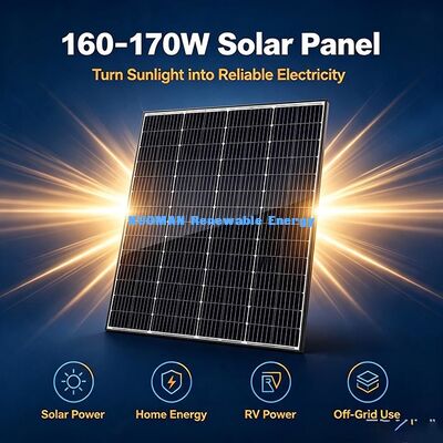 12V ładowanie 170W monokrystaliczny panel słoneczny, standardowa wtyczka MC4 dla systemu RV Campervan