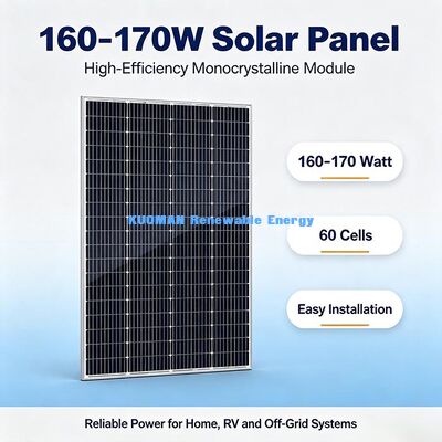 160-170W Przenośny panel słoneczny monokrystaliczny, zewnętrzne zasilanie awaryjne do domku myśliwskiego i ogrodu
