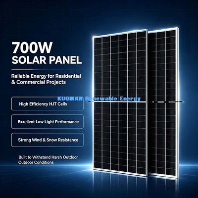 Szeroki zakres temperatur -40~+85℃ 700W Monokrystaliczny panel słoneczny, sprzęt PV zewnętrzny