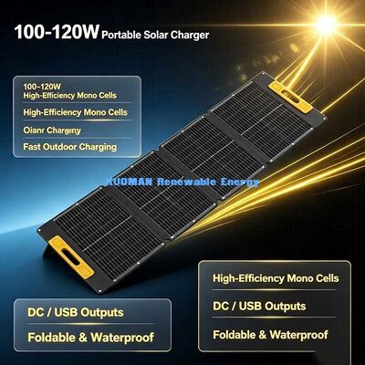 Przenośny składany ładowarka słoneczna o mocy 100 W, monokrystaliczny panel słoneczny o mocy 19,4 V dla elektrowni i sprzętu zewnętrznego