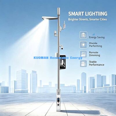 Inteligentny słup‑Wielofunkcyjny inteligentny słup oświetleniowy uliczny dla rozwiązania Smart City z WiFi, kamerą i stacją ładowania