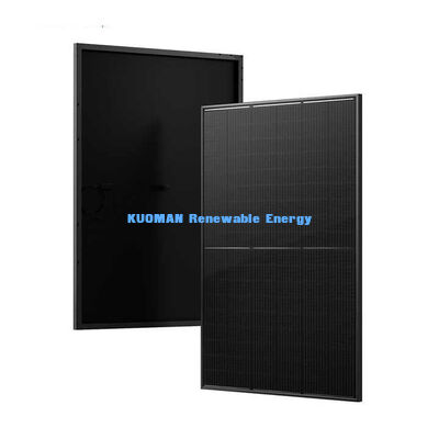 Czarny panel słoneczny typu N o mocy 415W, wydajności 22% i ramie z anodowanego aluminium