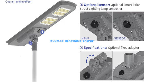 All In One LED Solar Street Light 220lm/W IP65 wodoodporny z 2-3 dniami deszczowymi