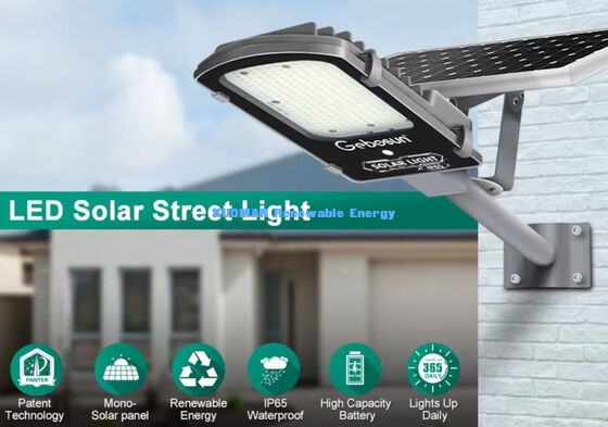 Wodoodporna lampa uliczna LED IP65 300W-500W z baterią LiFePO4 i panelem słonecznym