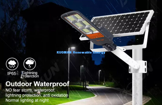 Wodoodporna lampa uliczna solarna z podwójnym ramieniem 100W-500W, niestandardowa solarna lampa LED na ścieżki do ogrodu i drogi