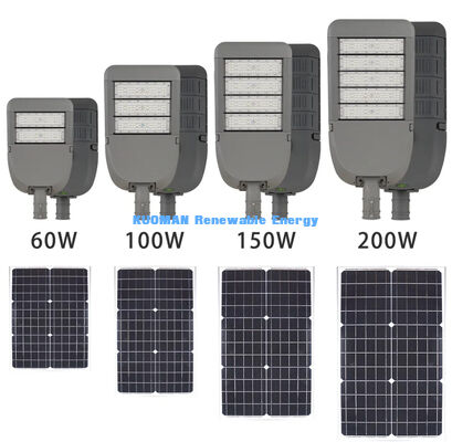 50W IP65 Wodoodporna aluminiowa lampa uliczna solarna z technologią LED do oświetlenia dróg zewnętrznych