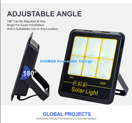 300W LED Solarna Lampa Powodziowa IP65 Wodoodporna 15000LM Wysoki Strumień Świetlny z Aluminiową Obudową do Oświetlenia Zewnętrznego