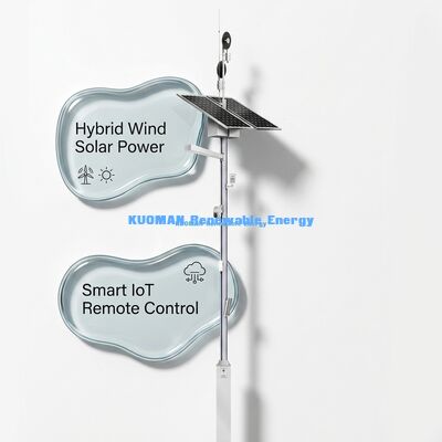 Inteligentny słup oświetleniowy uliczny zasilany energią słoneczną z pilotem LCD i żywotnością 50000 godzin