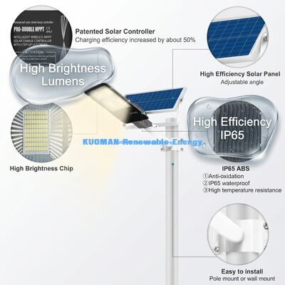 200W Lampa Uliczna Solarna z Pro MPPT i Wodoodpornością IP65 do Oświetlenia Drogowego i Ogrodowego na Zewnątrz