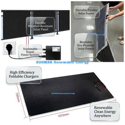 100W 210W Wodoodporny panel słoneczny IP68 Elastyczny panel fotowoltaiczny z cienkiej folii do podróży i domu