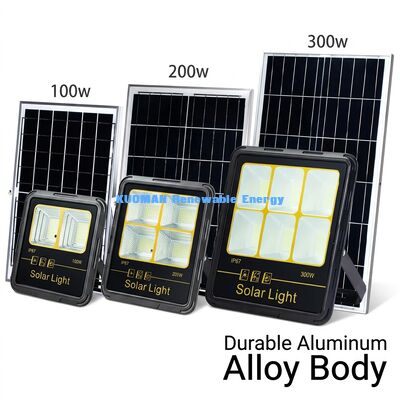 300W LED Solarna Lampa Powodziowa IP65 Wodoodporna 15000LM Wysoki Strumień Świetlny z Aluminiową Obudową do Oświetlenia Zewnętrznego