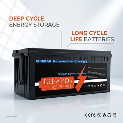 12V 200Ah LiFePO4 Bateria głębokiego cyklu z 8000 cyklami i 10-letnią gwarancją na magazynowanie energii
