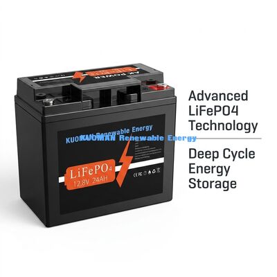 Akumulator LiFePO4 12V 24Ah o energii 307,2 Wh i obudowie z tworzywa ABS do zastosowań głębokiego cyklu