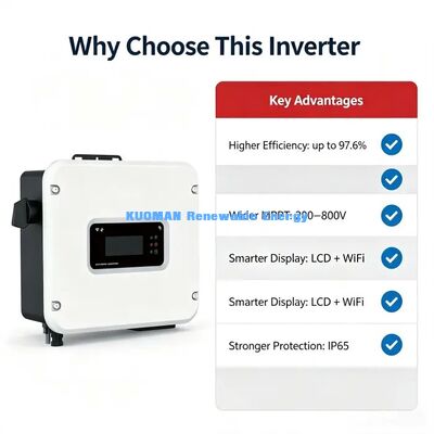 Smart Cooling Grid Tie PV Inverter 208/220/230V Output Home Solar Energy System