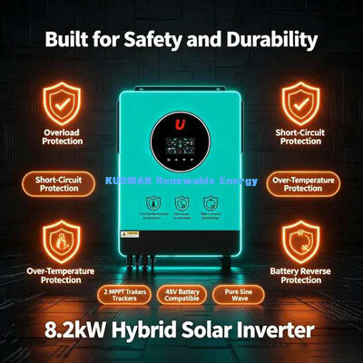 Wysokowydajny hybrydowy falownik solarny 98% DC na AC 8,2 kW zasilanie awaryjne poza siecią