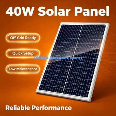 Kompaktowy 40W monokrystaliczny panel fotowoltaiczny IP67 skrzynka łącznika do ładowania akumulatorów 12 V