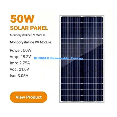Panel słoneczny 50W o wysokiej wydajności, napięcie systemowe 700V, bezpieczne zasilanie poza siecią