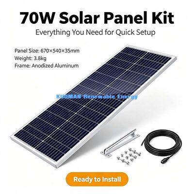 70W wysokiej wydajności monokrystaliczny moduł fotowoltaiczny, doskonały panel słoneczny na kemping
