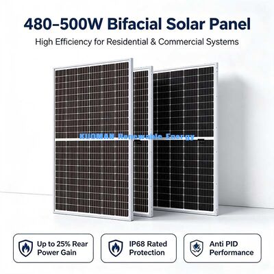 Dwustronny moduł słoneczny o szerokim zakresie temperatur 490 W, zakres roboczy – 40 ℃ ~ + 85 ℃