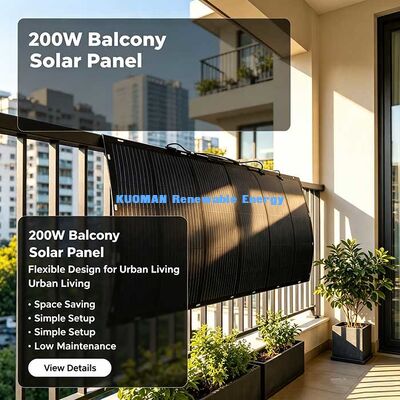 Ciężki 200W elastyczny panel słoneczny, wzmocniony włóknami węglowymi, gięty panel słoneczny do długoterminowych podróży samochodowych i morskich