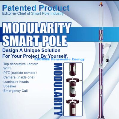 Modularny inteligentny słup z oświetleniem LED, kamerą, WiFi i połączeniem alarmowym