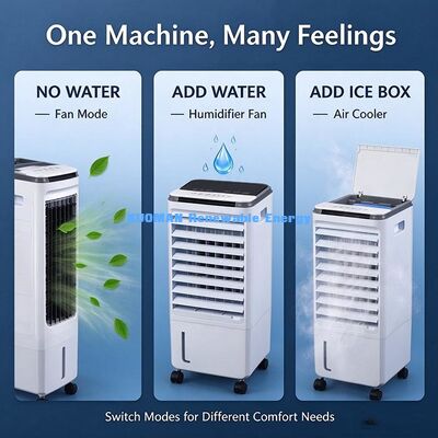 Rolling Portable Evaporative Air Cooler, 3 Speed Water Cooler Fan for Home Office Shop